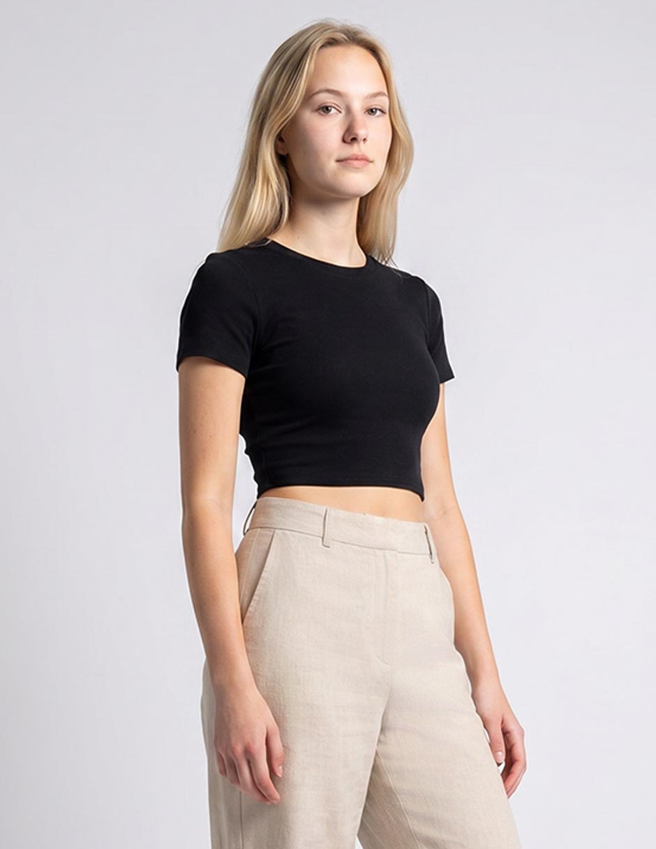 Playera manga corta cuello redondo para mujer 1