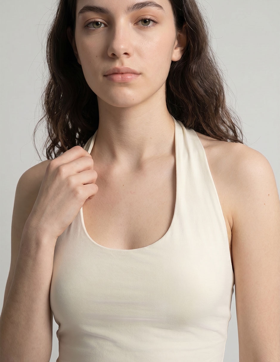 Playera cuello halter mujer