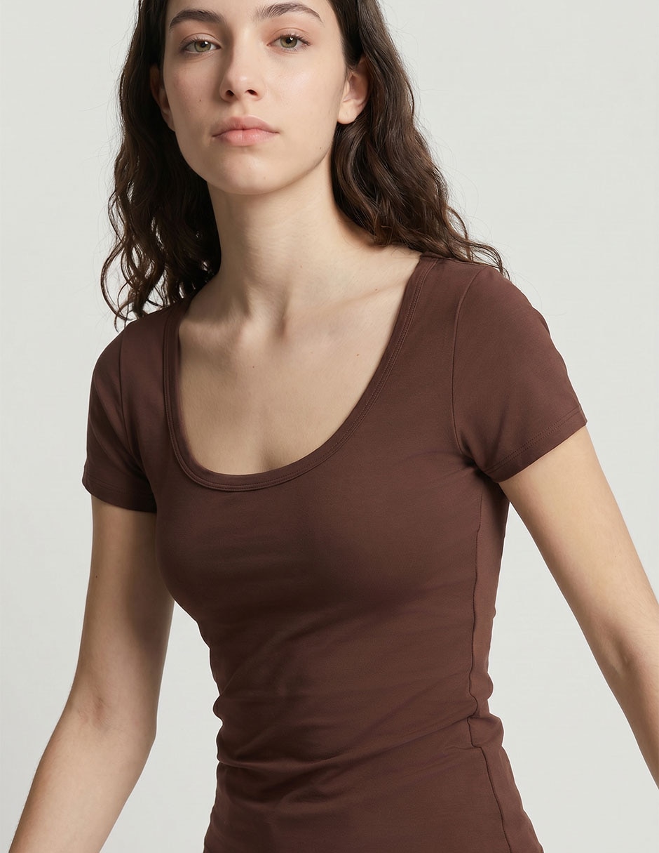 Playera manga corta cuello redondo mujer 3