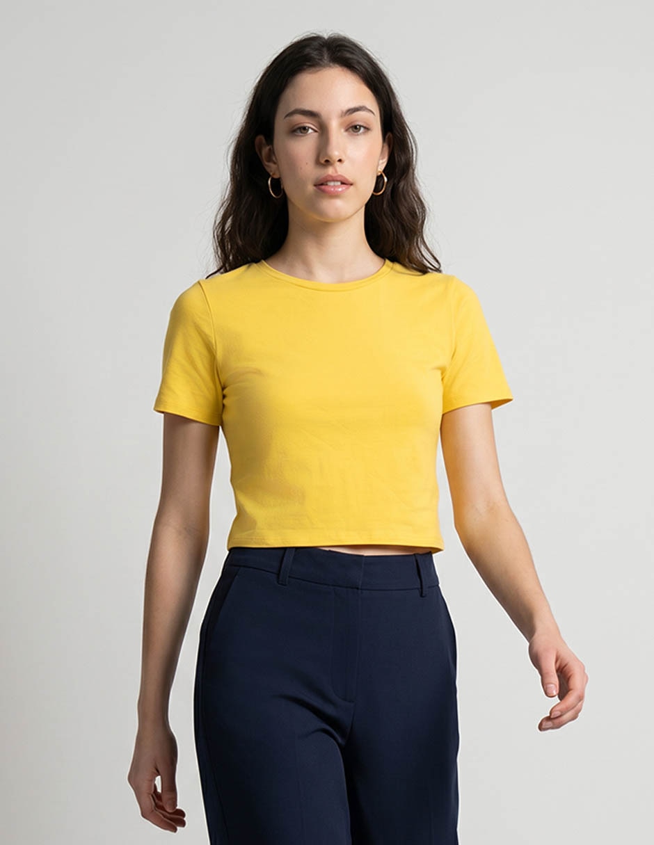 Playera manga corta cuello redondo mujer Playera manga corta cuello redondo mujer