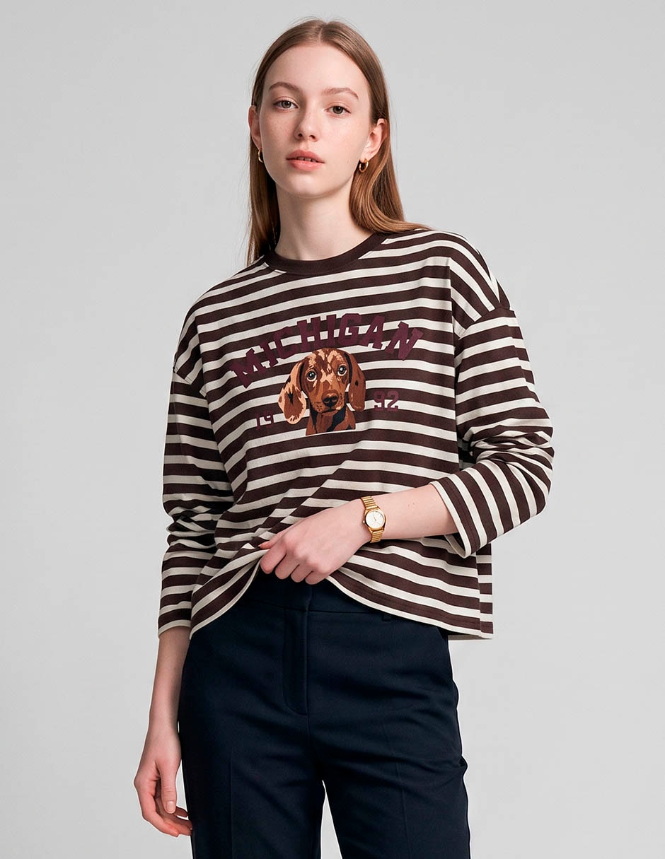 Playera manga 3/4 cuello redondo mujer Playera manga 3/4 cuello redondo mujer