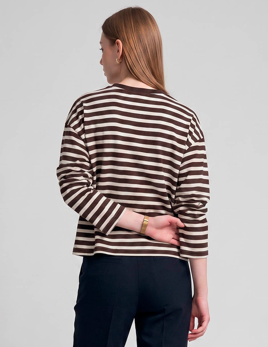 Playera manga 3/4 cuello redondo mujer 3