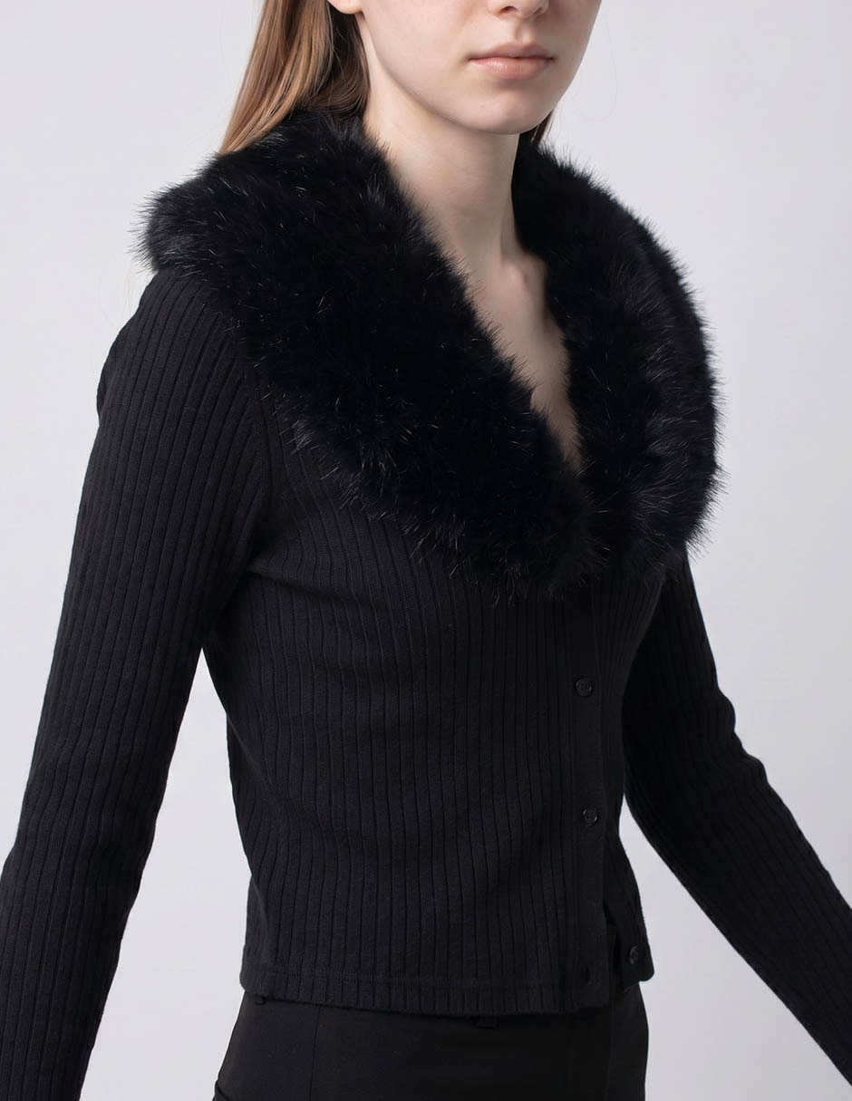 Suéter cuello v para mujer 2