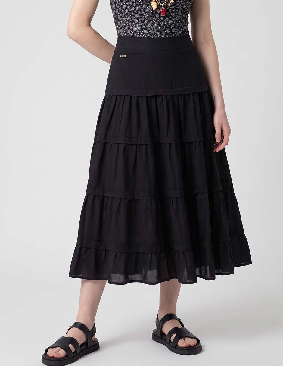 Falda midi a la cintura Falda midi a la cintura
