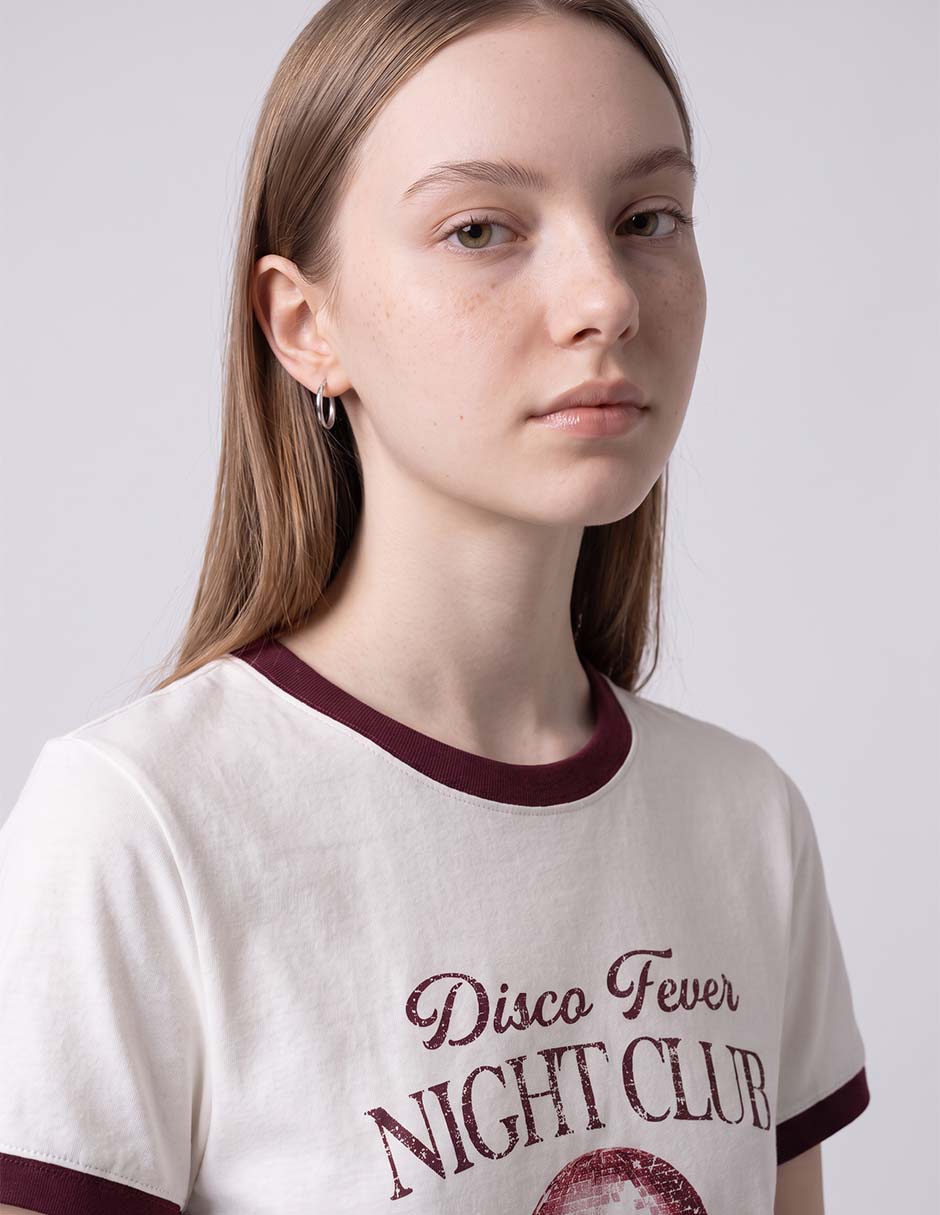 Playera manga corta Disco Fever cuello redondo mujer 3