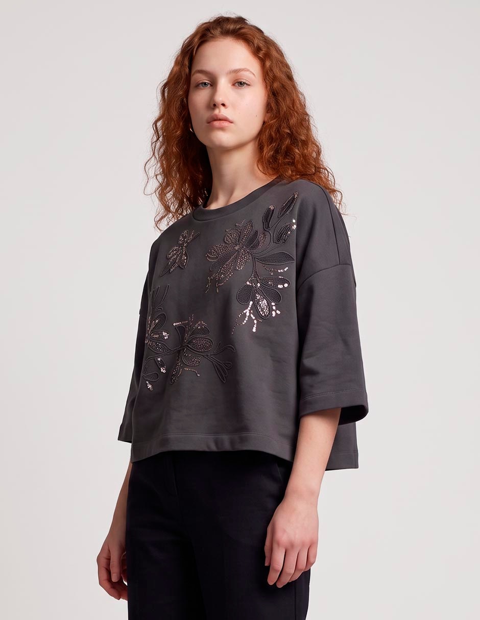 Playera manga corta cuello redondo mujer