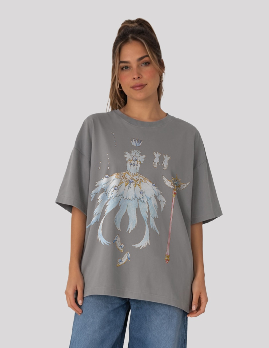 "manga" corta colección caricaturas "cuello" redondo "para mujer" 6