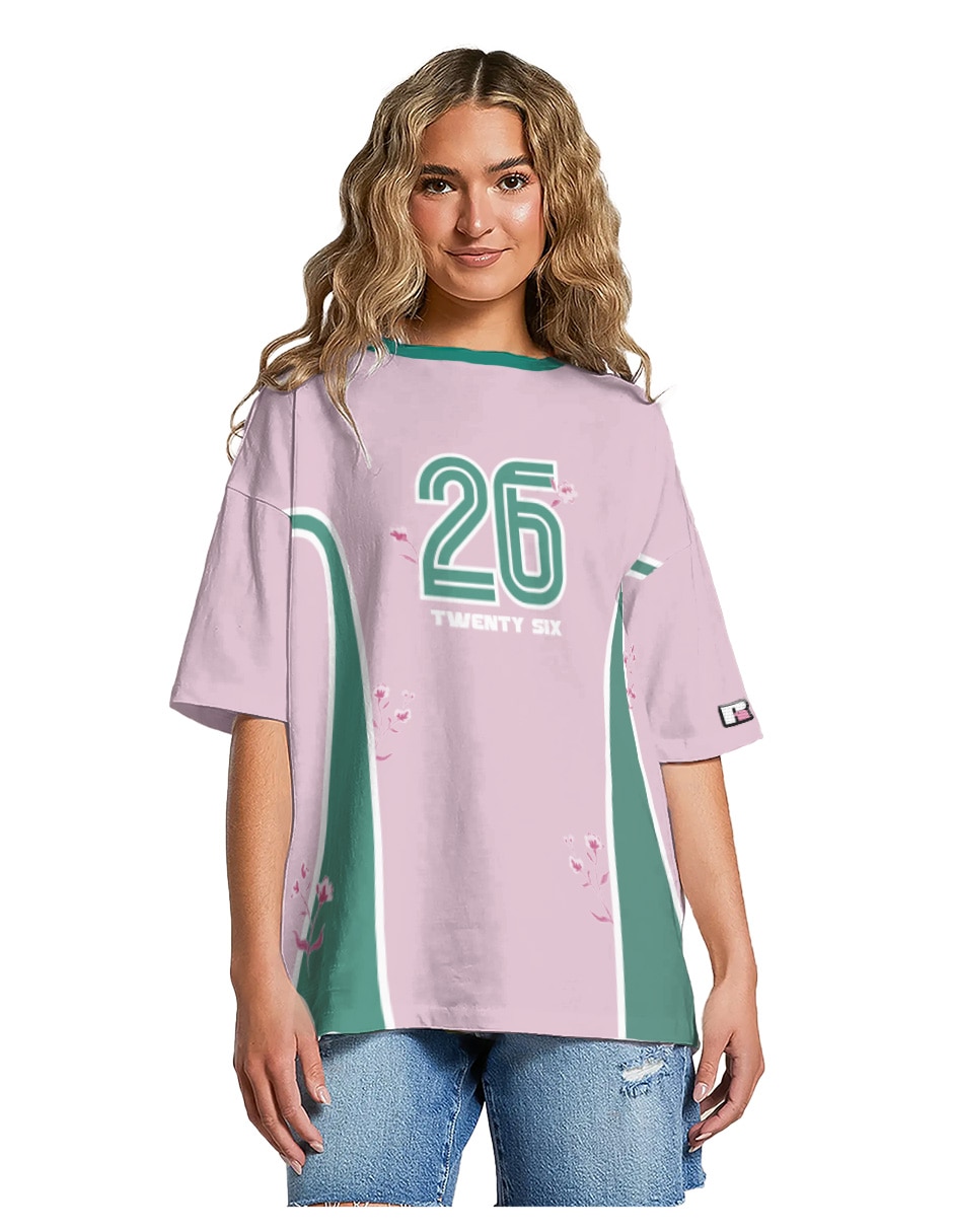 Playera manga corta cuello redondo para mujer