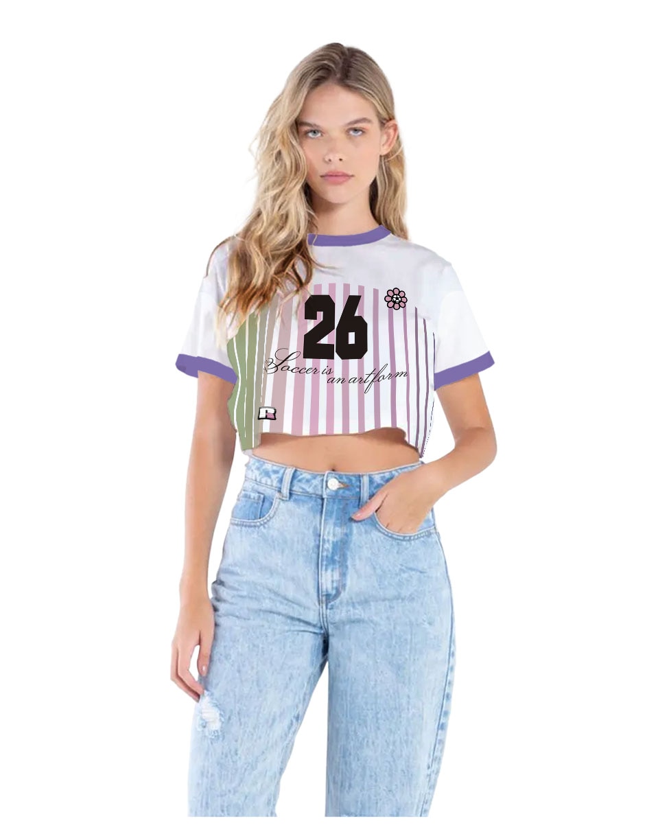 Playera manga corta cuello redondo para mujer 2