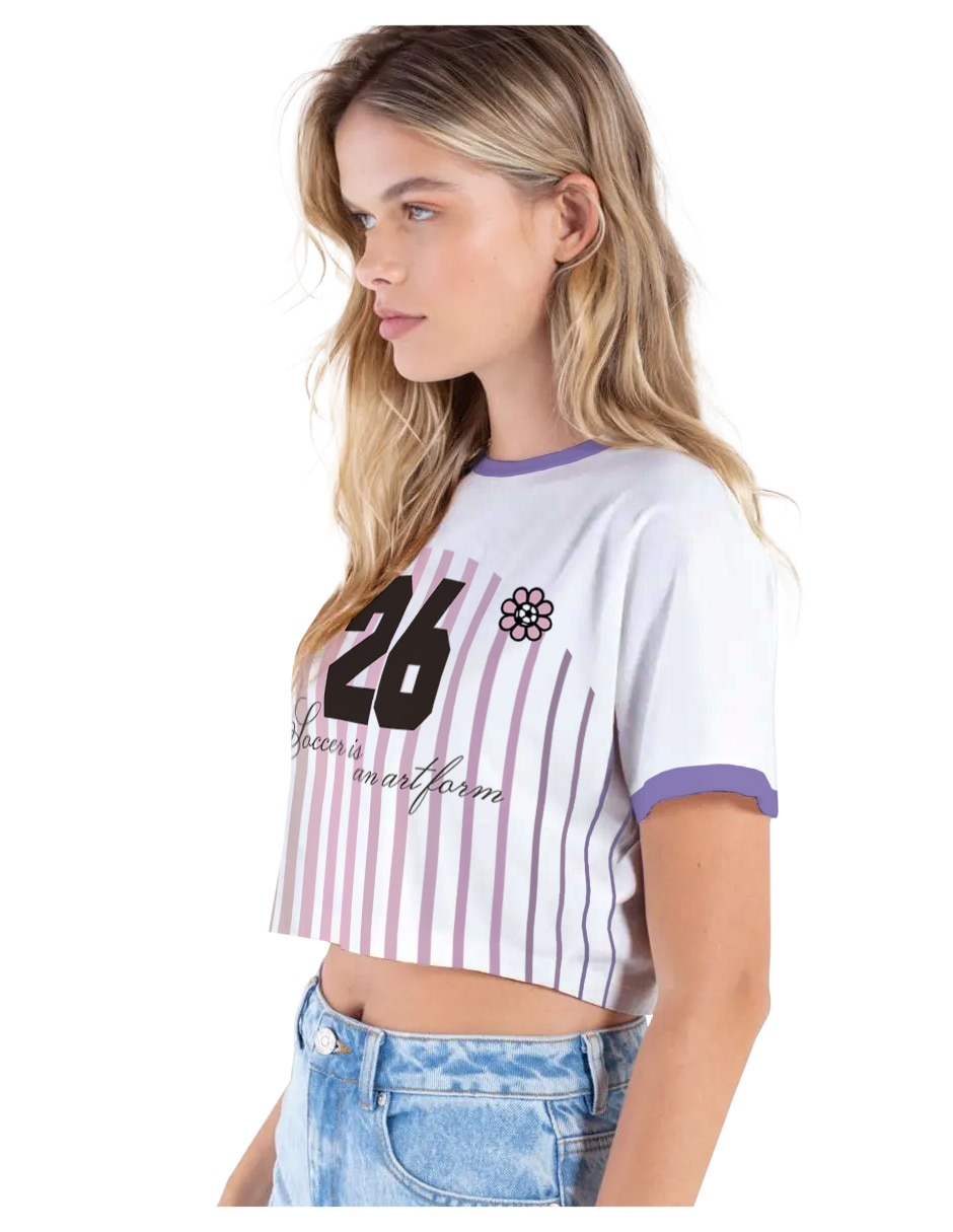 Playera manga corta cuello redondo para mujer 3