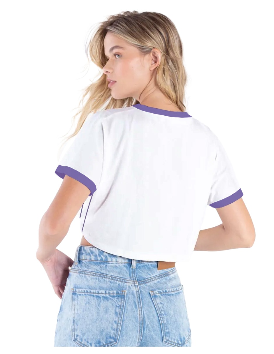 Playera manga corta cuello redondo para mujer 4