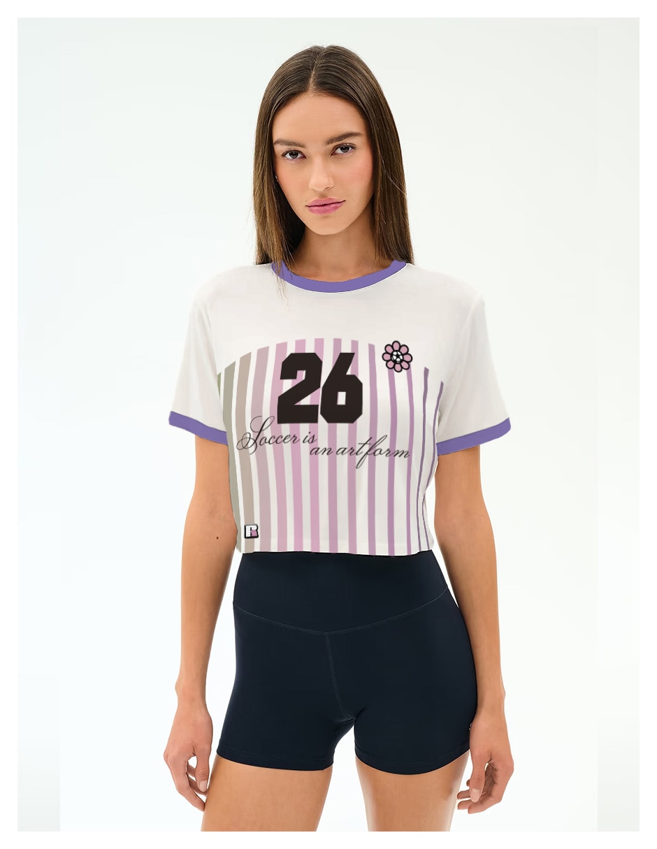 Playera manga corta cuello redondo para mujer 5