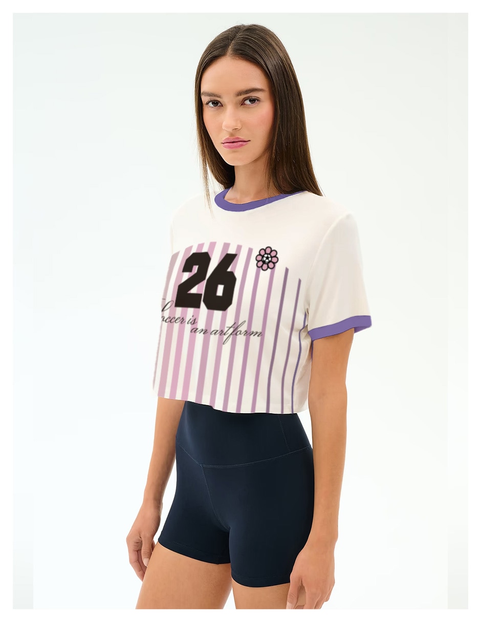 Playera manga corta cuello redondo para mujer 6