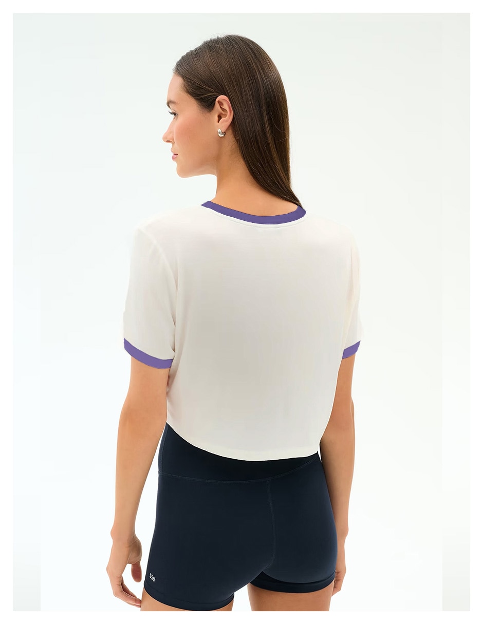 Playera manga corta cuello redondo para mujer 7