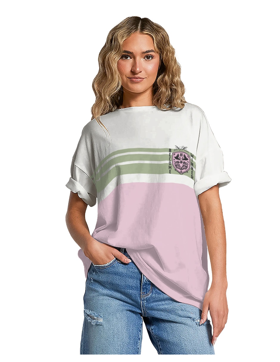 Playera manga al codo cuello redondo para mujer 2