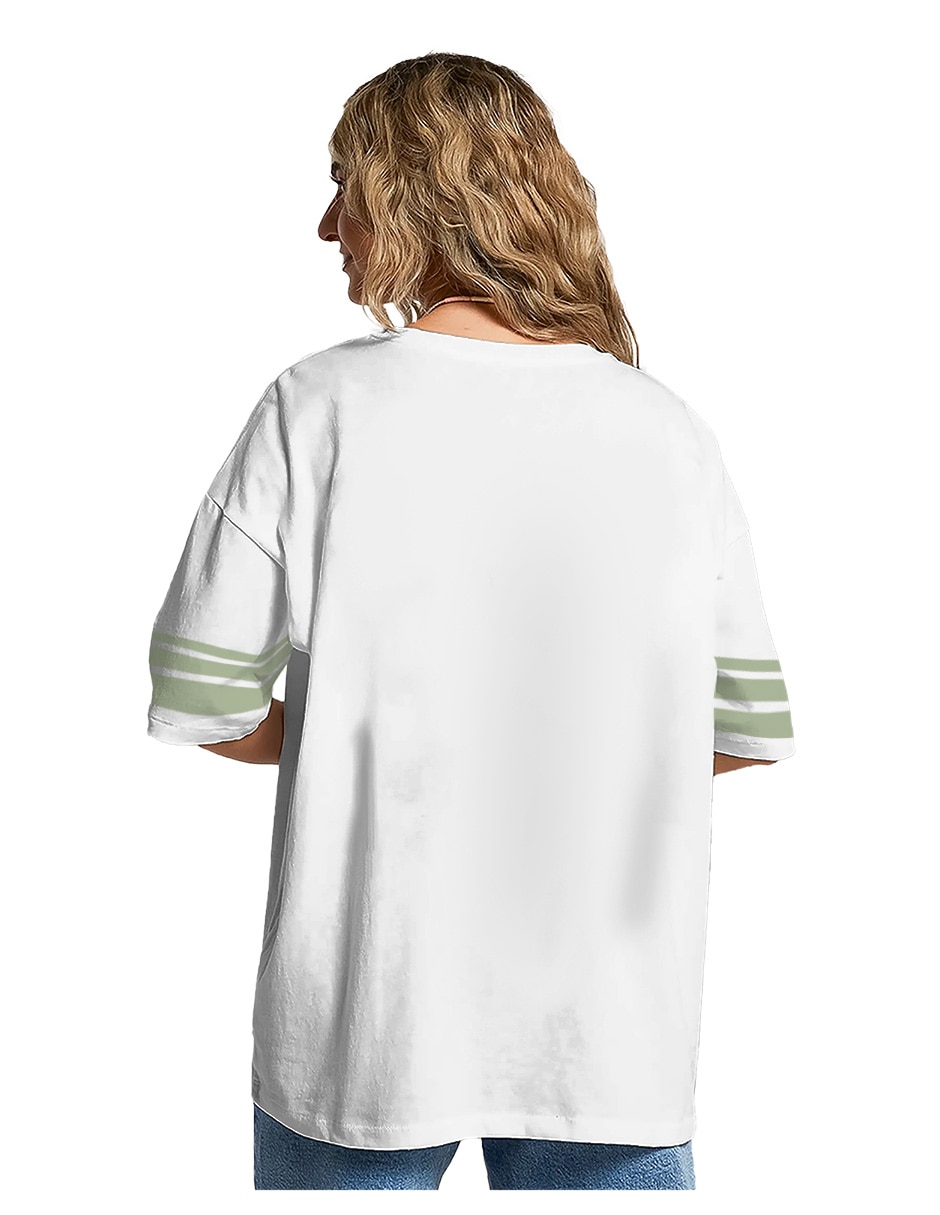 Playera manga al codo cuello redondo para mujer 3