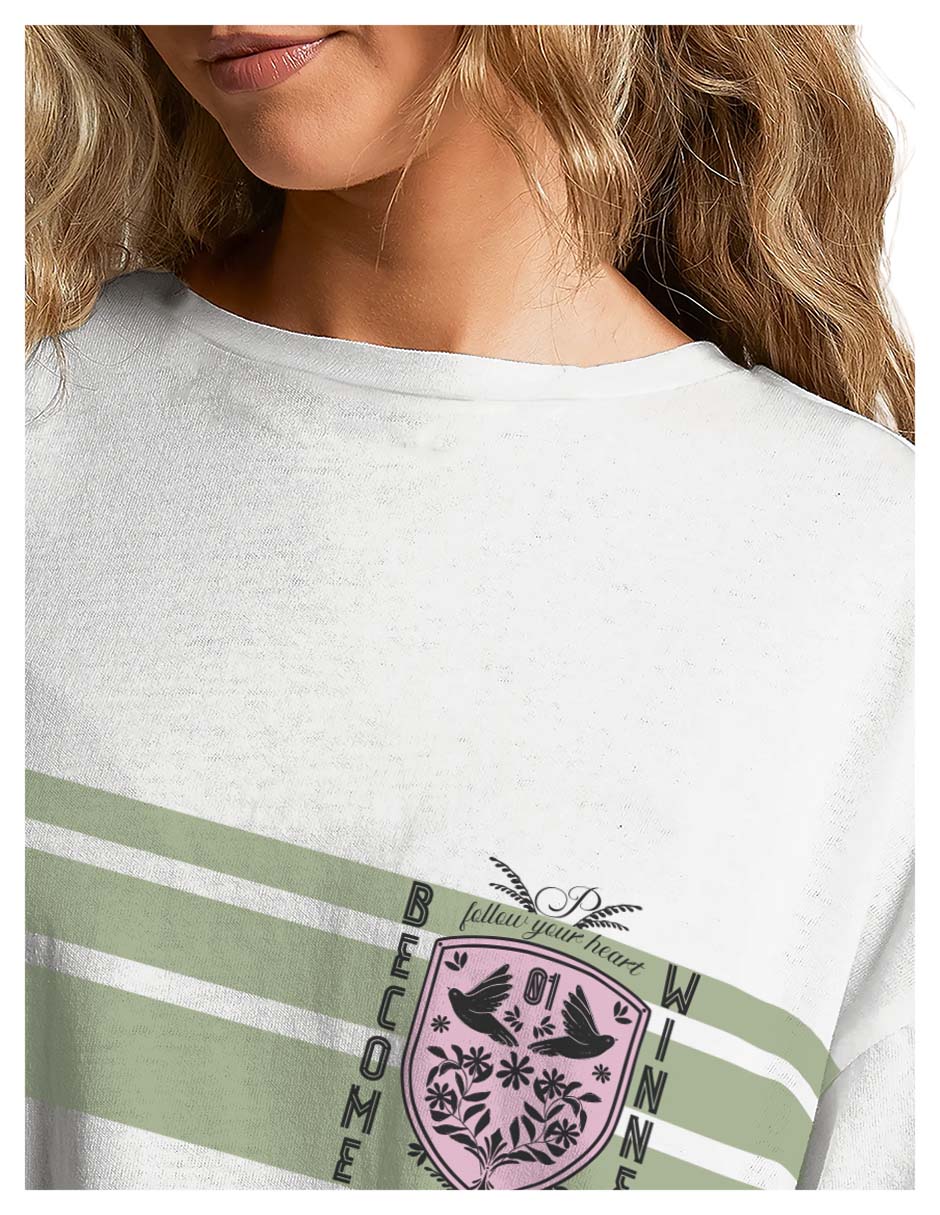 Playera manga al codo cuello redondo para mujer 4