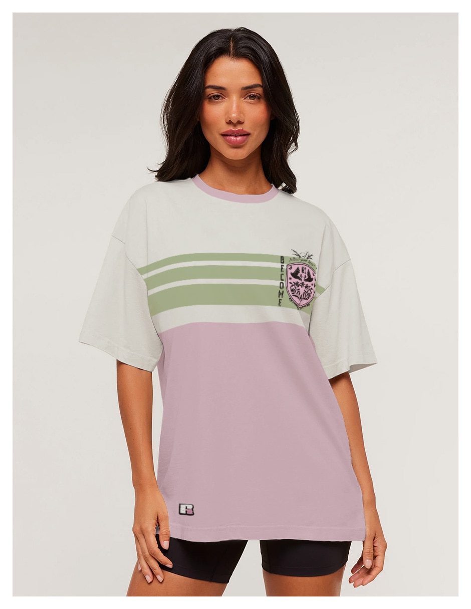 Playera manga al codo cuello redondo para mujer 5