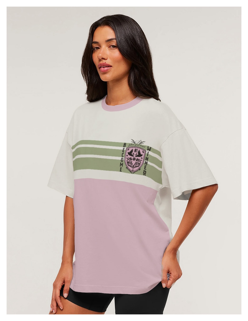 Playera manga al codo cuello redondo para mujer 6