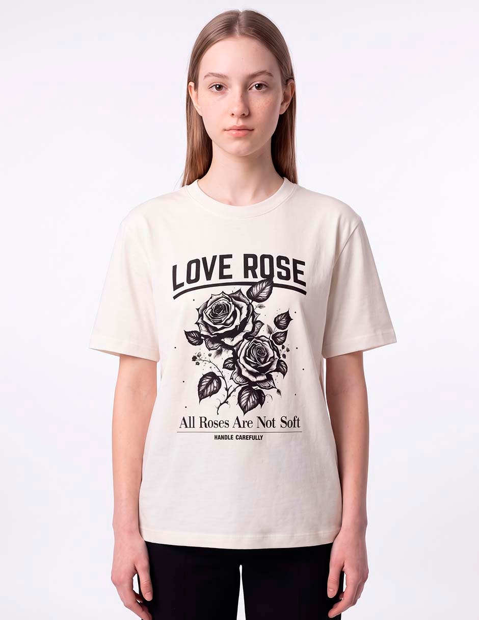 Playera manga corta cuello redondo para mujer