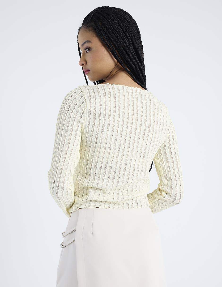 Top only cuello ojal