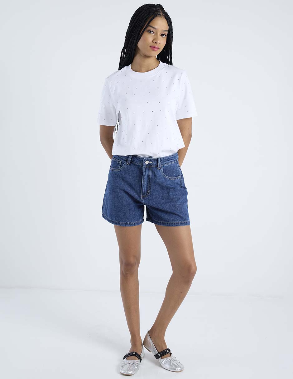 Playera manga corta cuello redondo para mujer 3