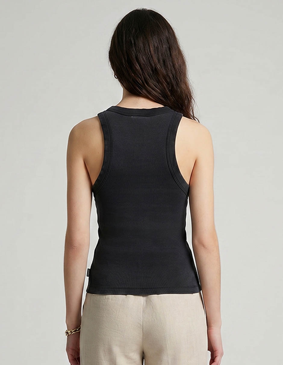 Top Guess Jeans Cuello Redondo Escote Sin Escote Tirante Ancho