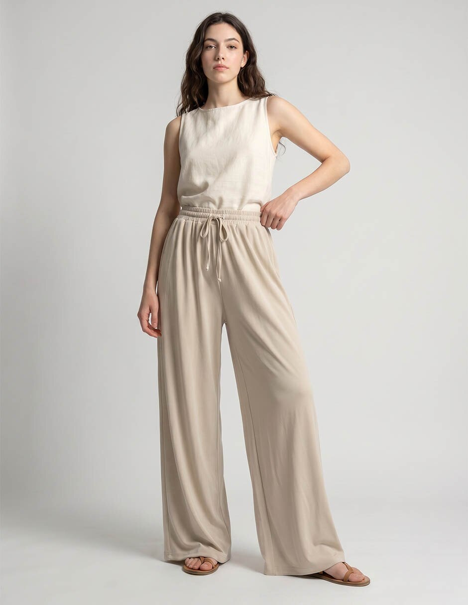 Pants amplio con jareta para mujer Pants amplio con jareta para mujer