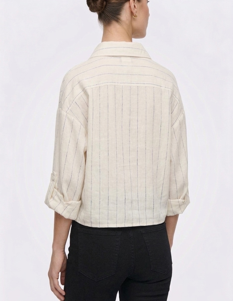 Blusa camisera manga 3/4 para mujer