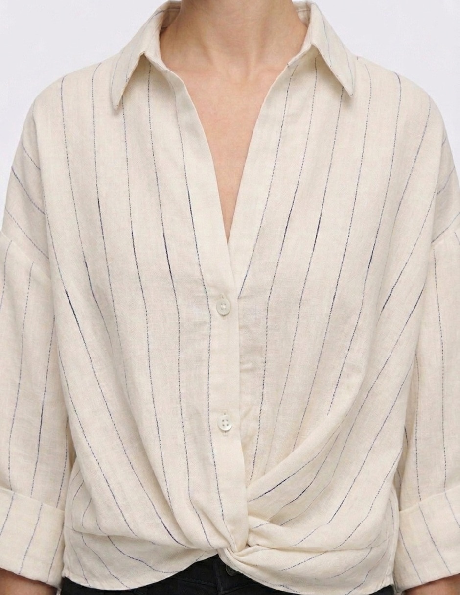 Blusa camisera manga 3/4 para mujer