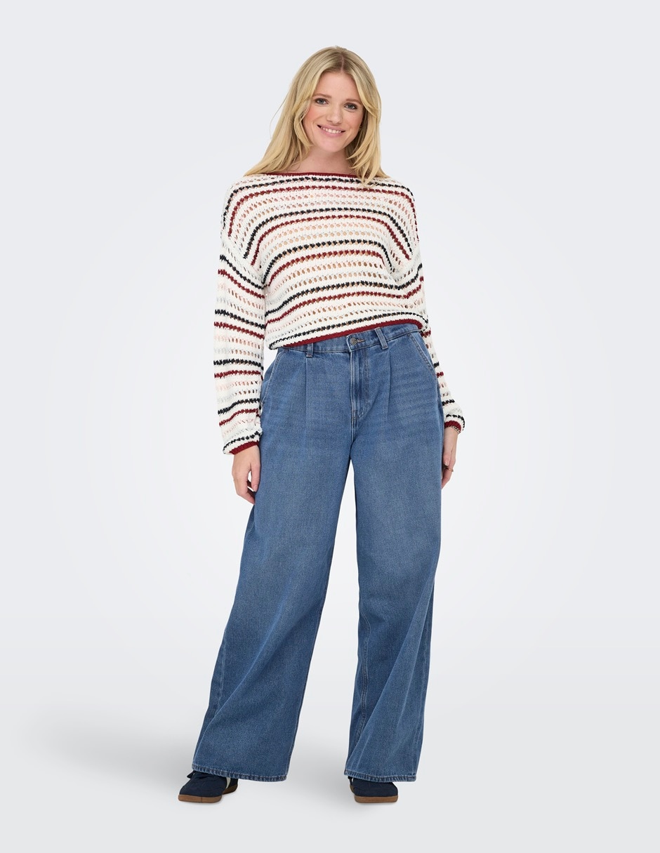 Jeans coulotte wide leg para mujer 2