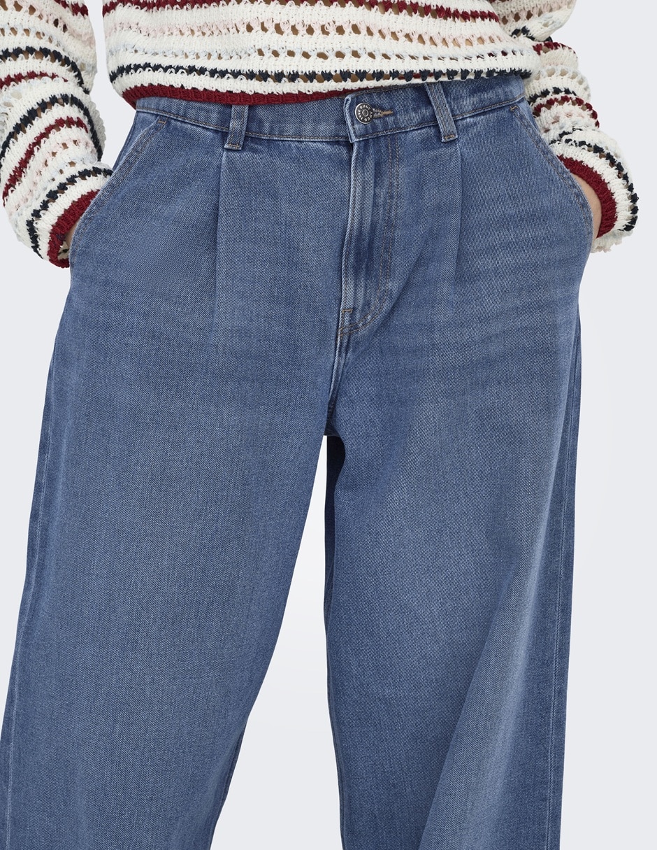 Jeans coulotte wide leg para mujer 4