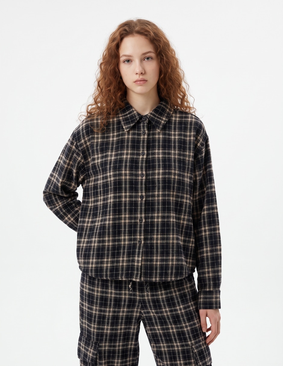 Blusa camisera That´s It manga larga para mujer