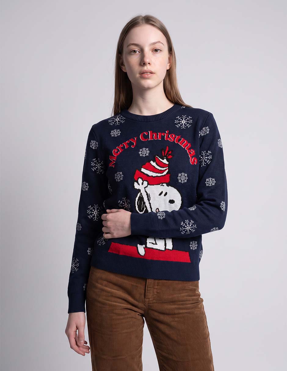 Suéter navideño cuello redondo para mujer Suéter navideño cuello redondo para mujer