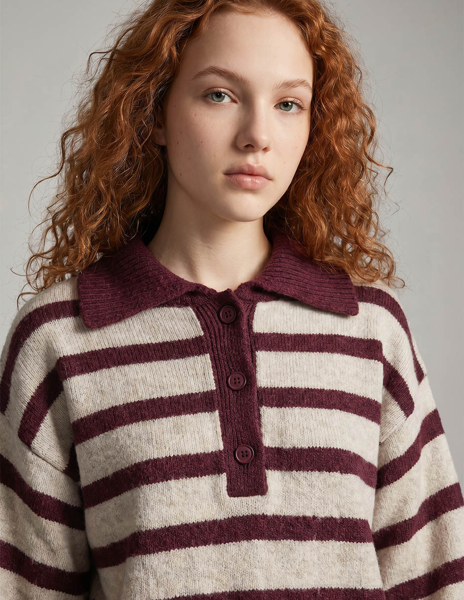 Suéter cuello polo para mujer 2