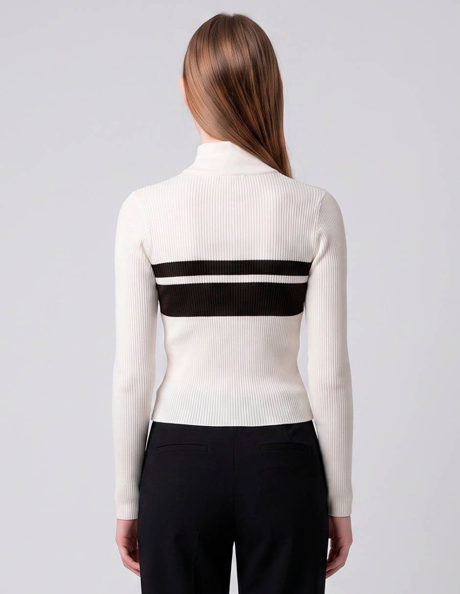 Suéter cuello con cierre para mujer 2