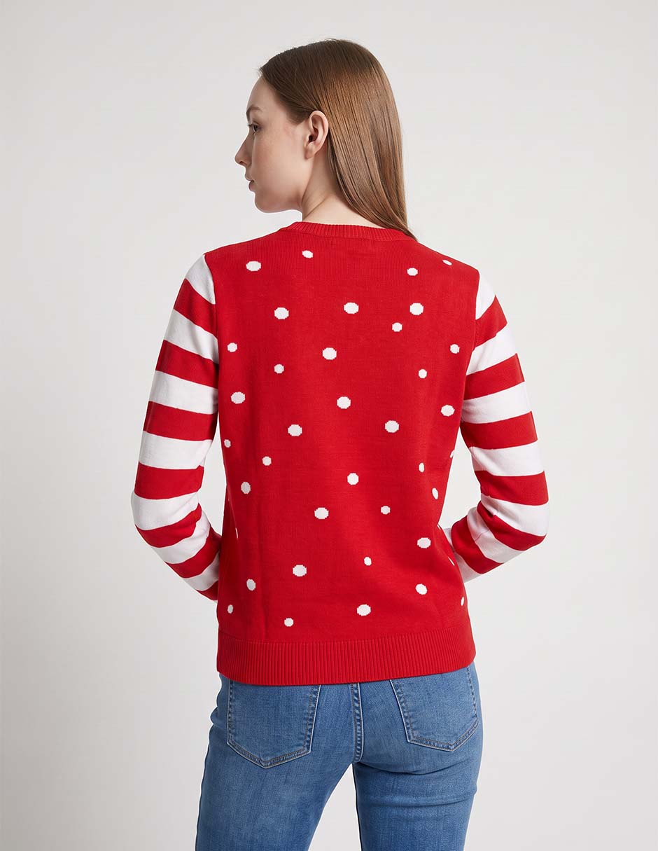 Suéter navideño cuello redondo para mujer 3