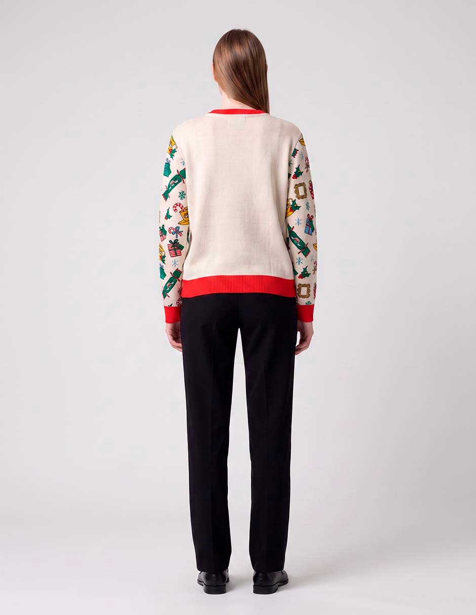 Suéter navideño cuello redondo para mujer 2