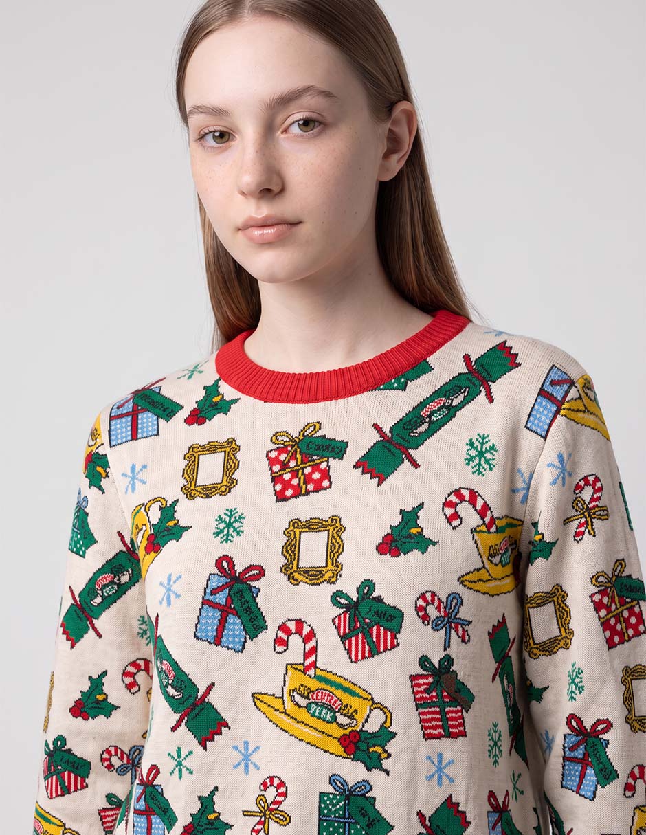 Suéter navideño cuello redondo para mujer 4