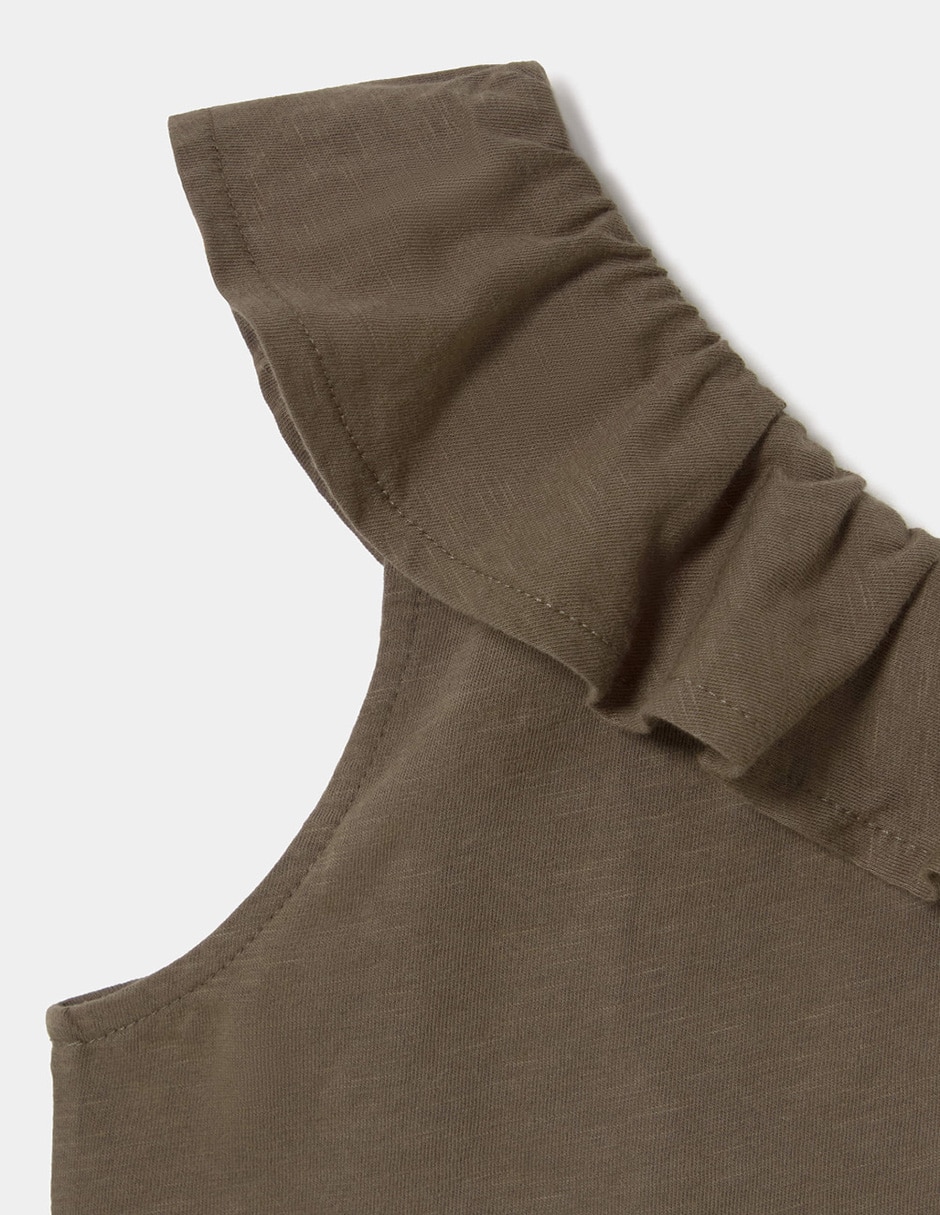 Top Brownie cuello asimétrico tirante ancho