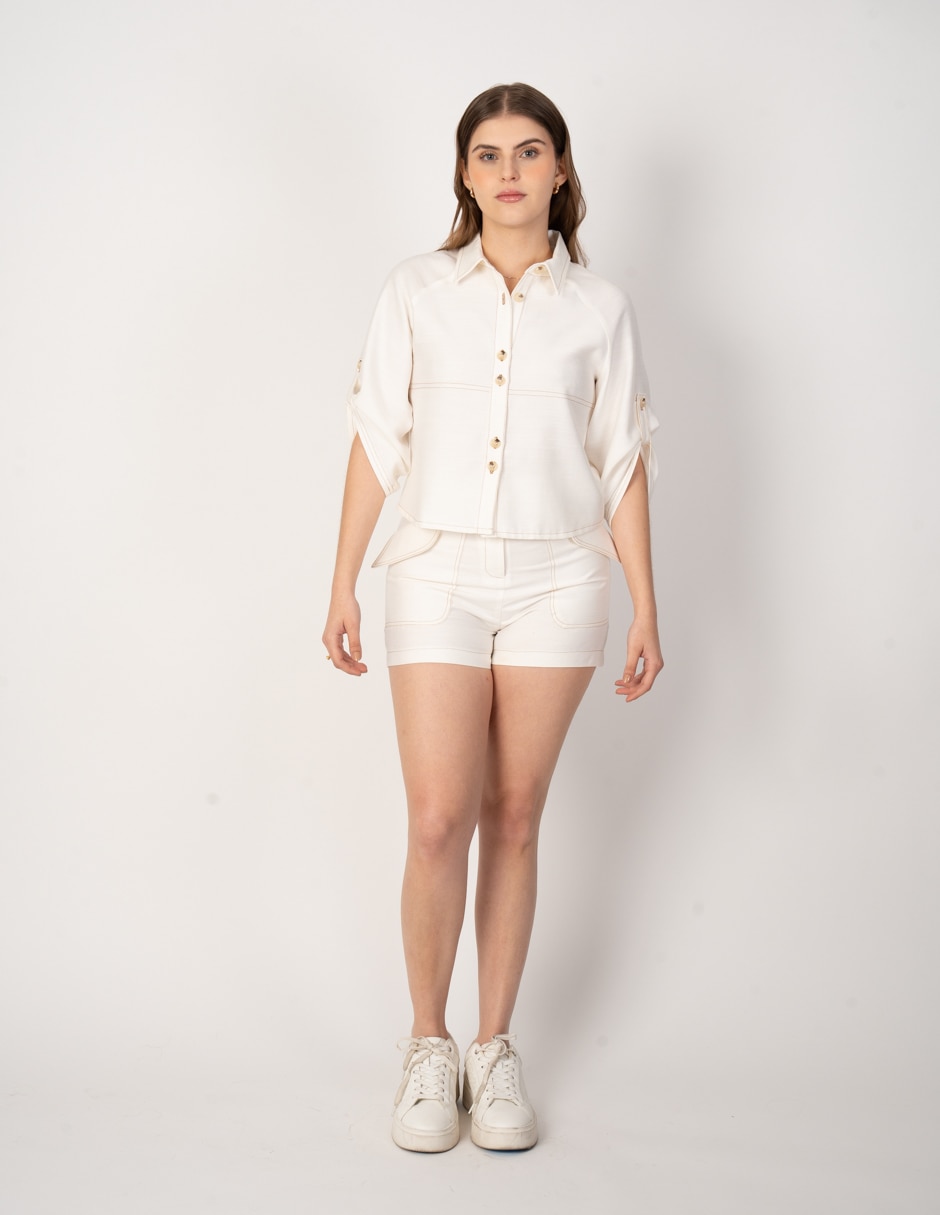 Short/bermuda de poliéster para mujer