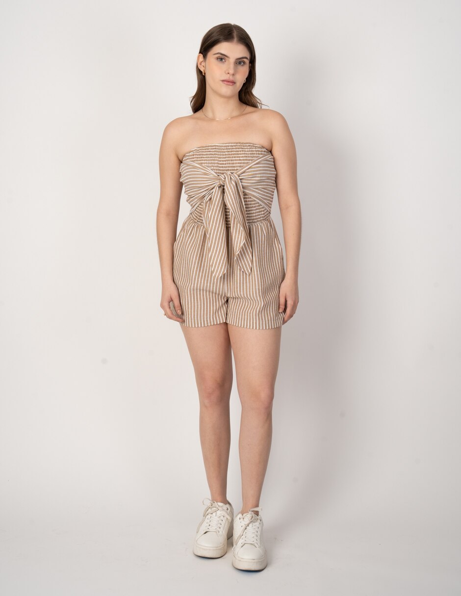 Jumpsuit de poliéster casual estampado a rayas para mujer