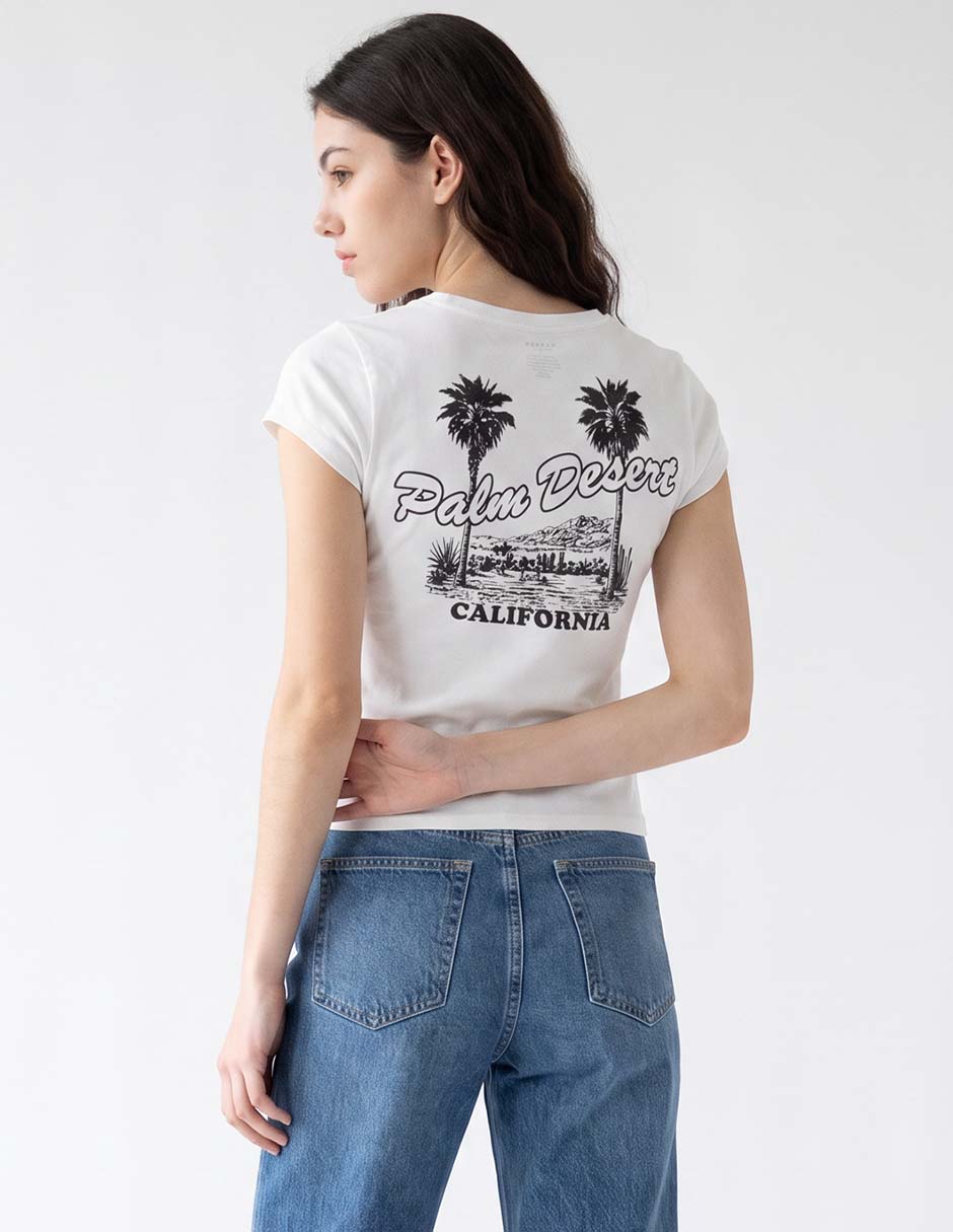 Playera manga corta cuello redondo para mujer 2