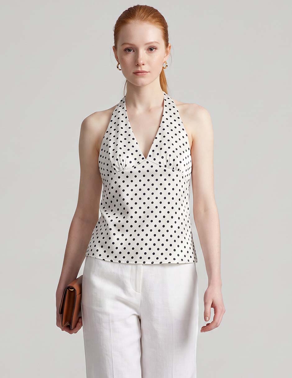 Top cuello V tirante ancho