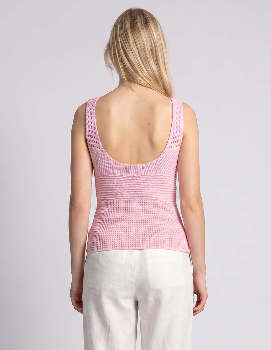 Top Pacsun cuello redondo escote medio tirante ancho