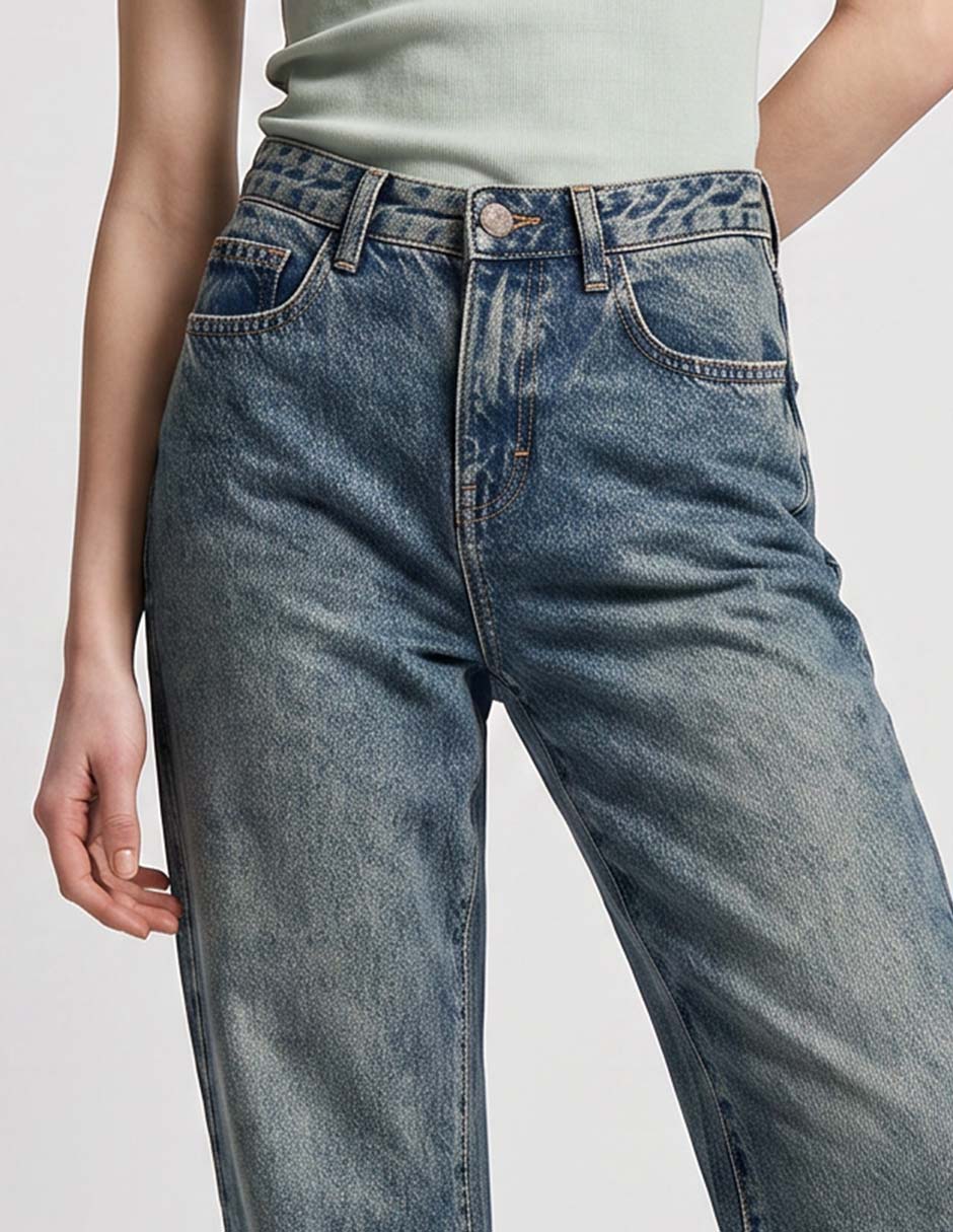 Jeans straight corte cintura para mujer 3