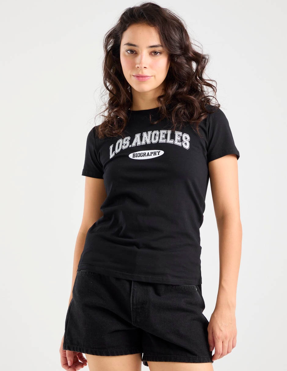 Playera manga corta cuello redondo para mujer 3