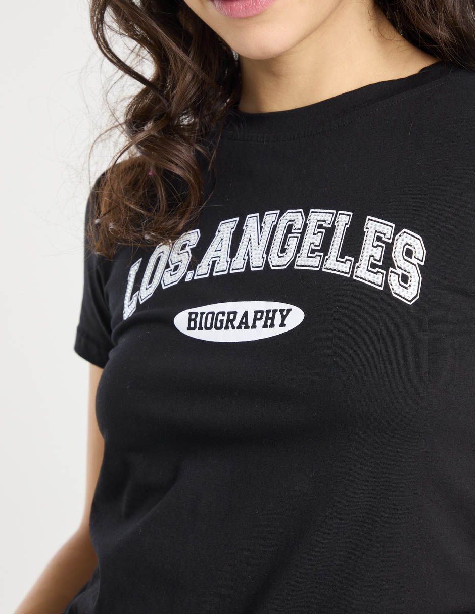 Playera manga corta cuello redondo para mujer 5
