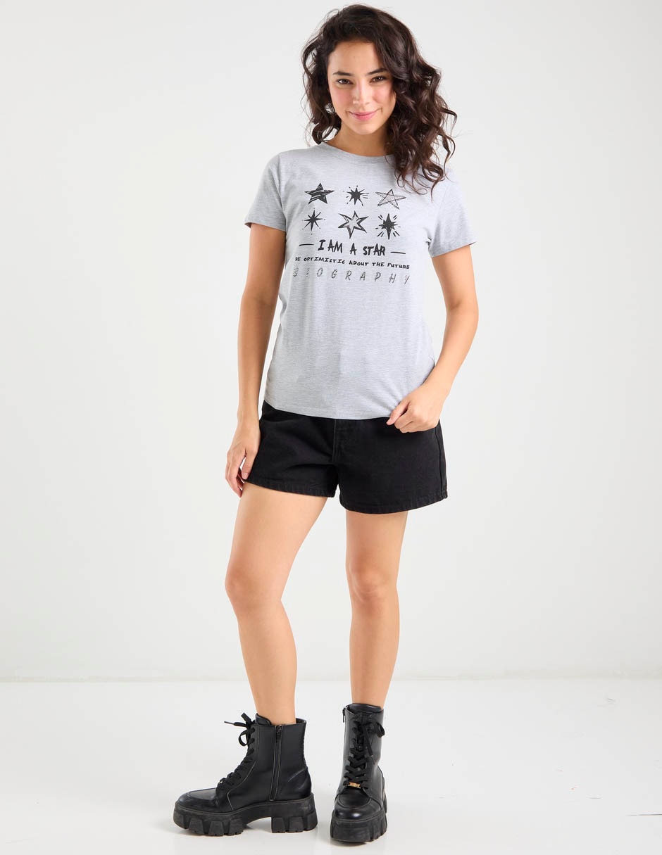 "manga" corta playera "cuello" redondo "para mujer" 4