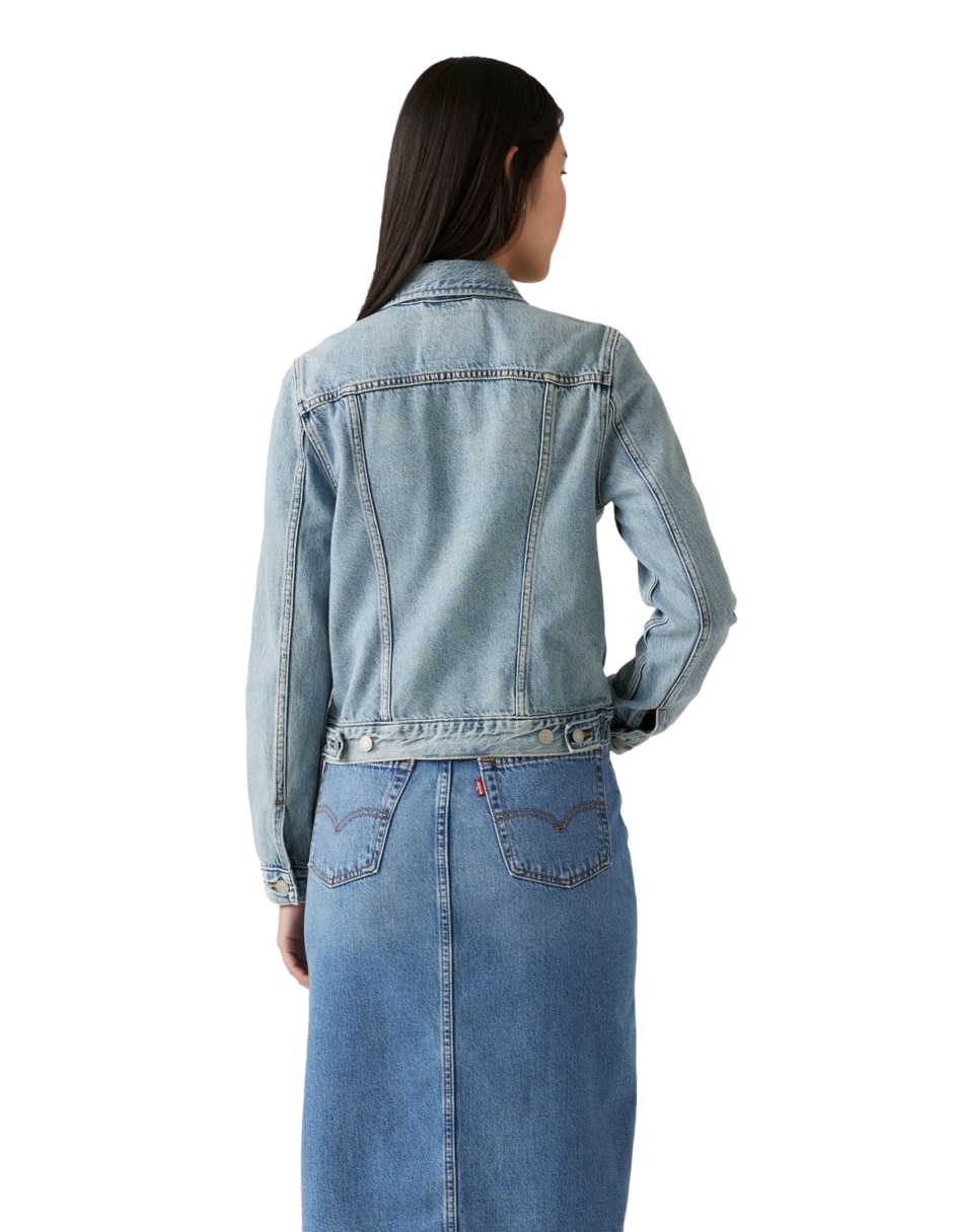 Chamarra denim levi's sin coleccion o familia no impermeable de mezclilla para mujer